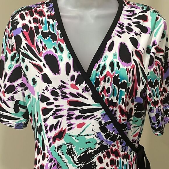NWOT Anita Abstract Wrap Dress.  Size S small 4/6 - Picture 2 of 10